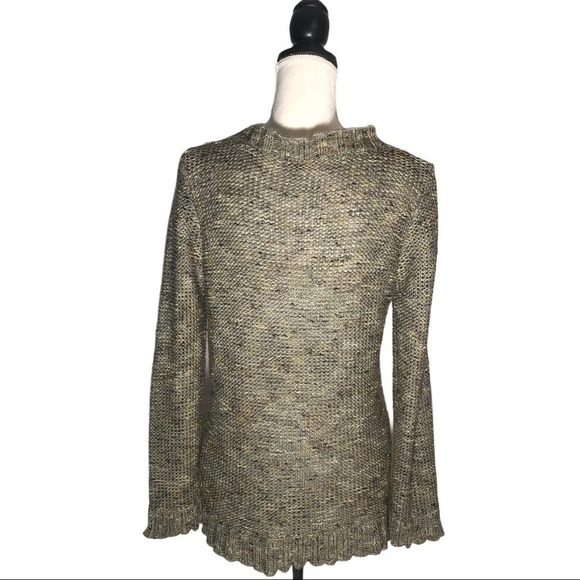 ASPEN Seed Moss Stitch Knit Wooden Flower Accent Button Down Cardigan Sweater - Picture 4 of 8